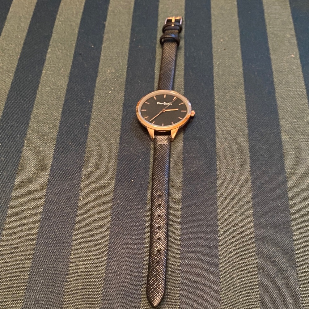 Pierre Cardin Black and Rose Gold Watch